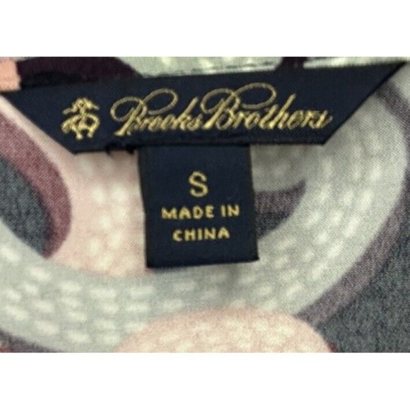 BROOKS BROTHERS Women's Tunic Top Boat Neck Long Sleeve Stretch Geometric Sz Sm - Picture 4 of 7